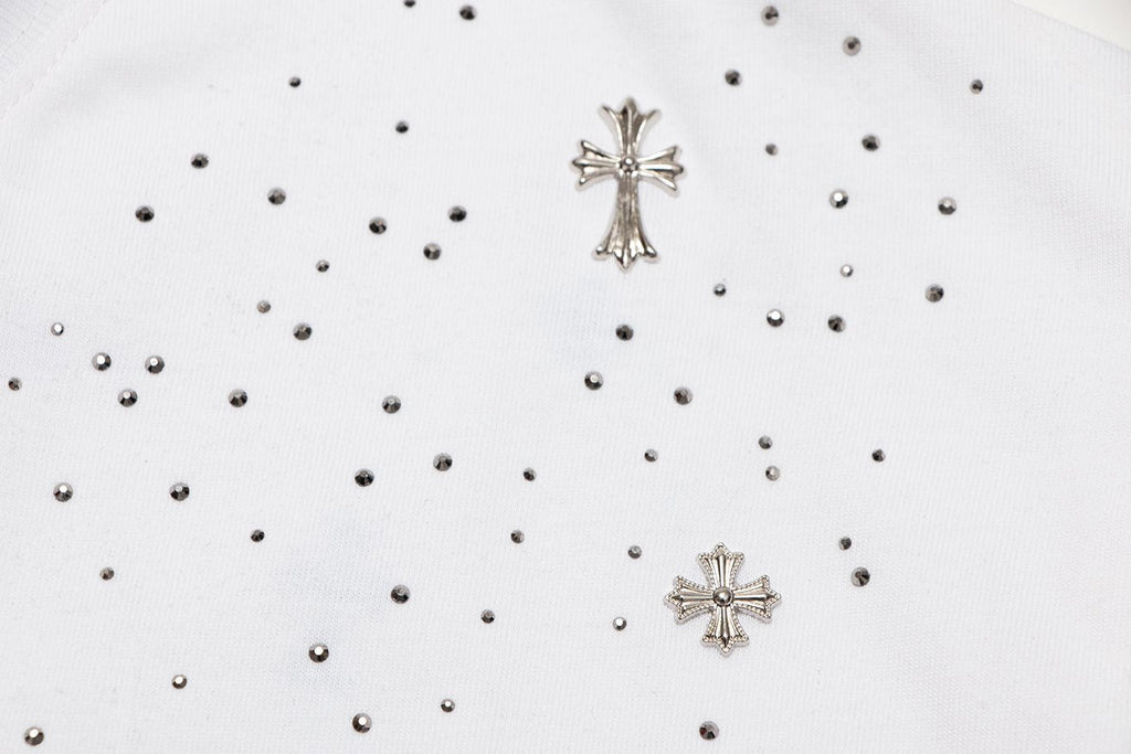 Chrome Hearts Rhinestone Cross Embellished T-Shirt ¡ª detail