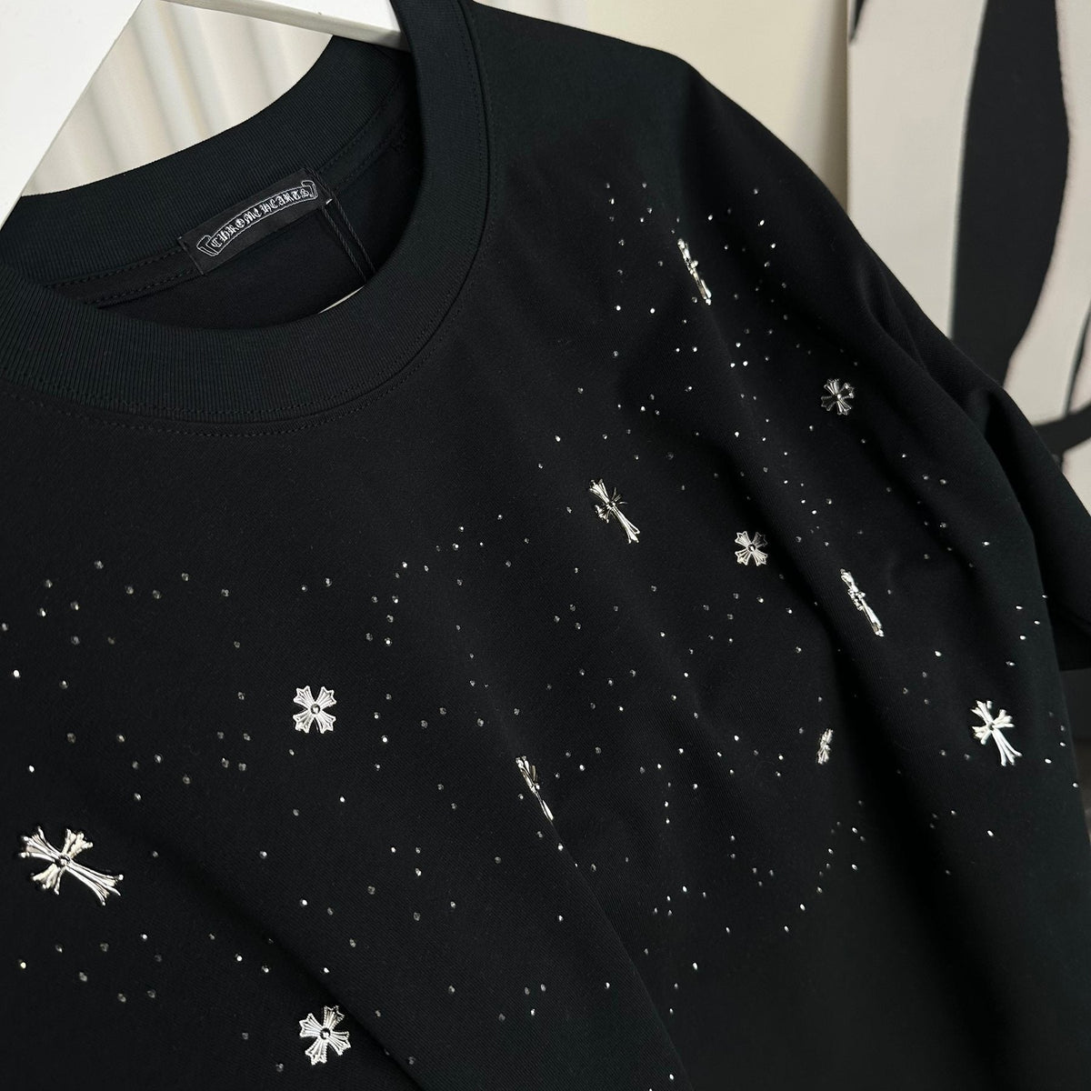 Chrome Hearts Rhinestone Cross Embellished T-Shirt ¡ª detail