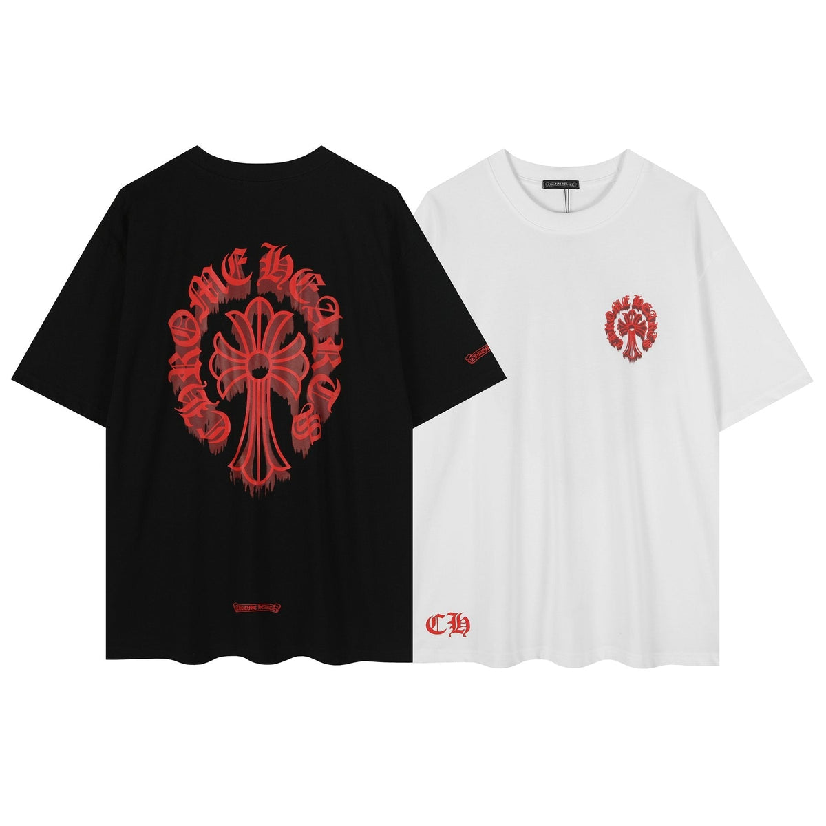 Chrome Hearts Red Cross Graphic Short-Sleeve T-Shirt ¡ª comparison