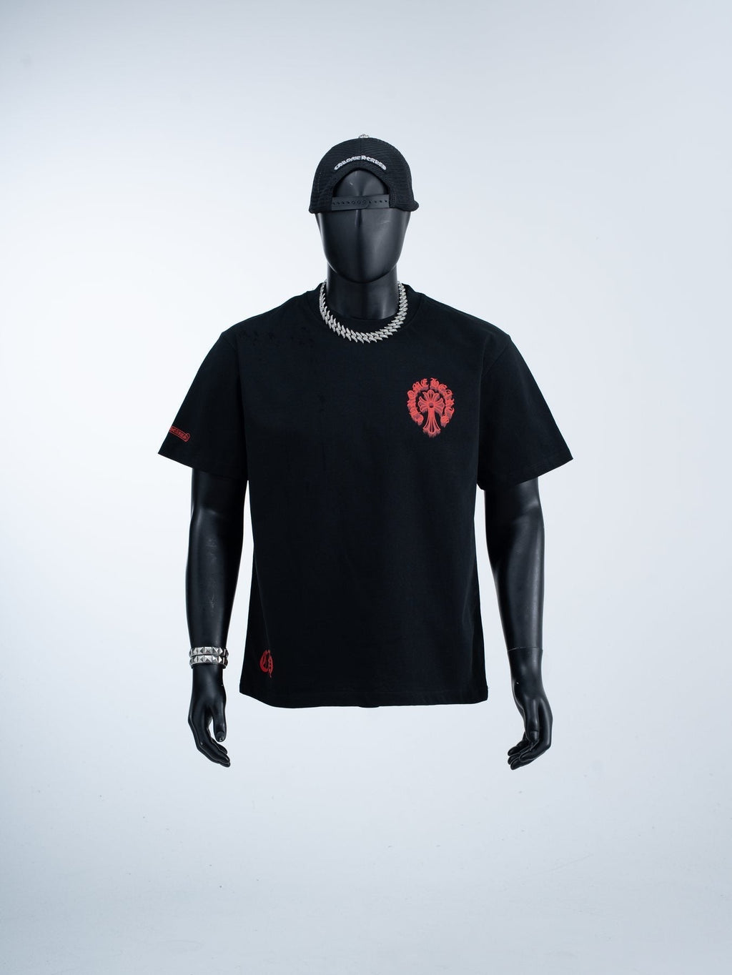 Chrome Hearts Red Cross Graphic Short-Sleeve T-Shirt ¡ª front