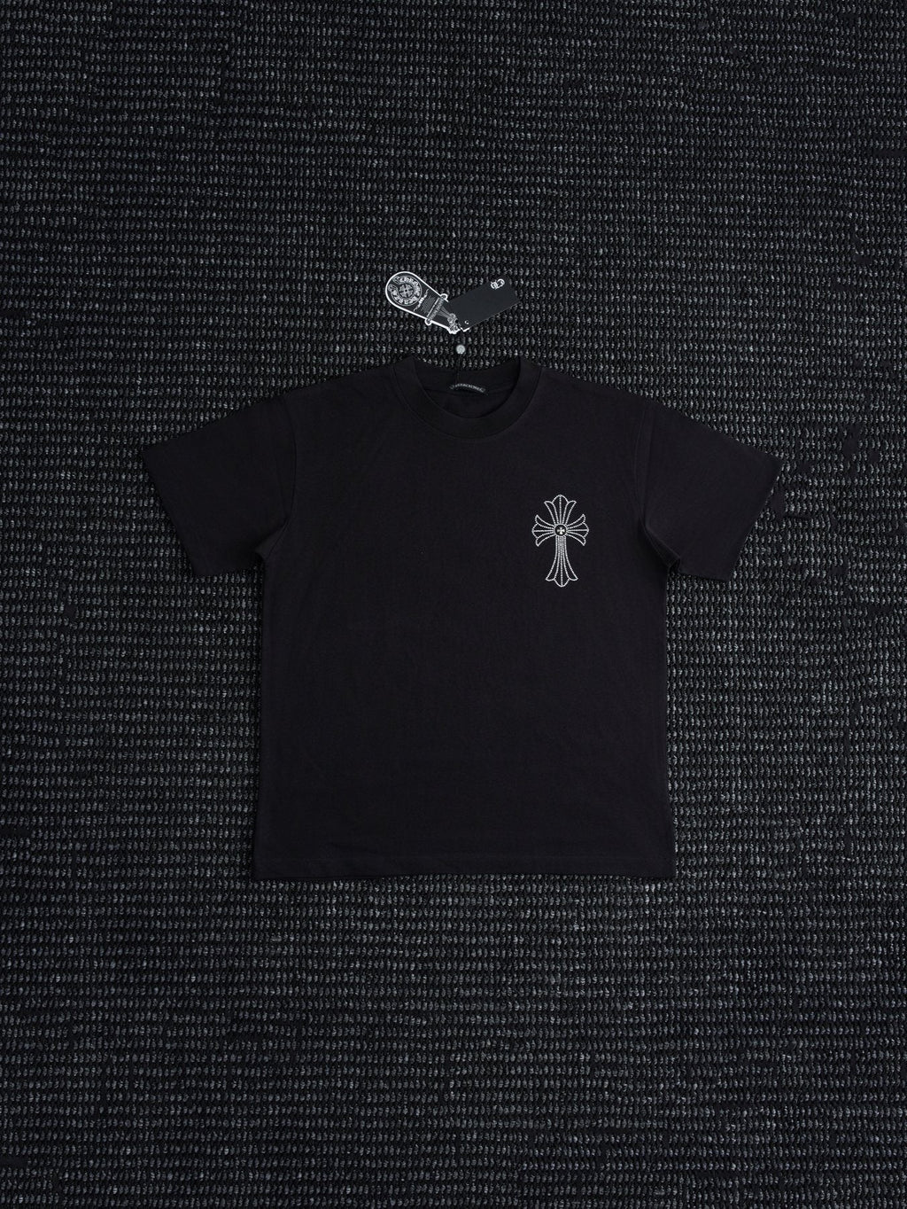 Chrome Hearts Firework Rhinestone Cross Graphic T-Shirt ¡ª front