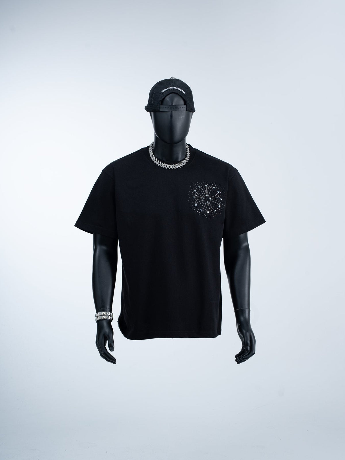 Chrome Hearts Rhinestone-Style Graphic T-Shirt ¡ª front