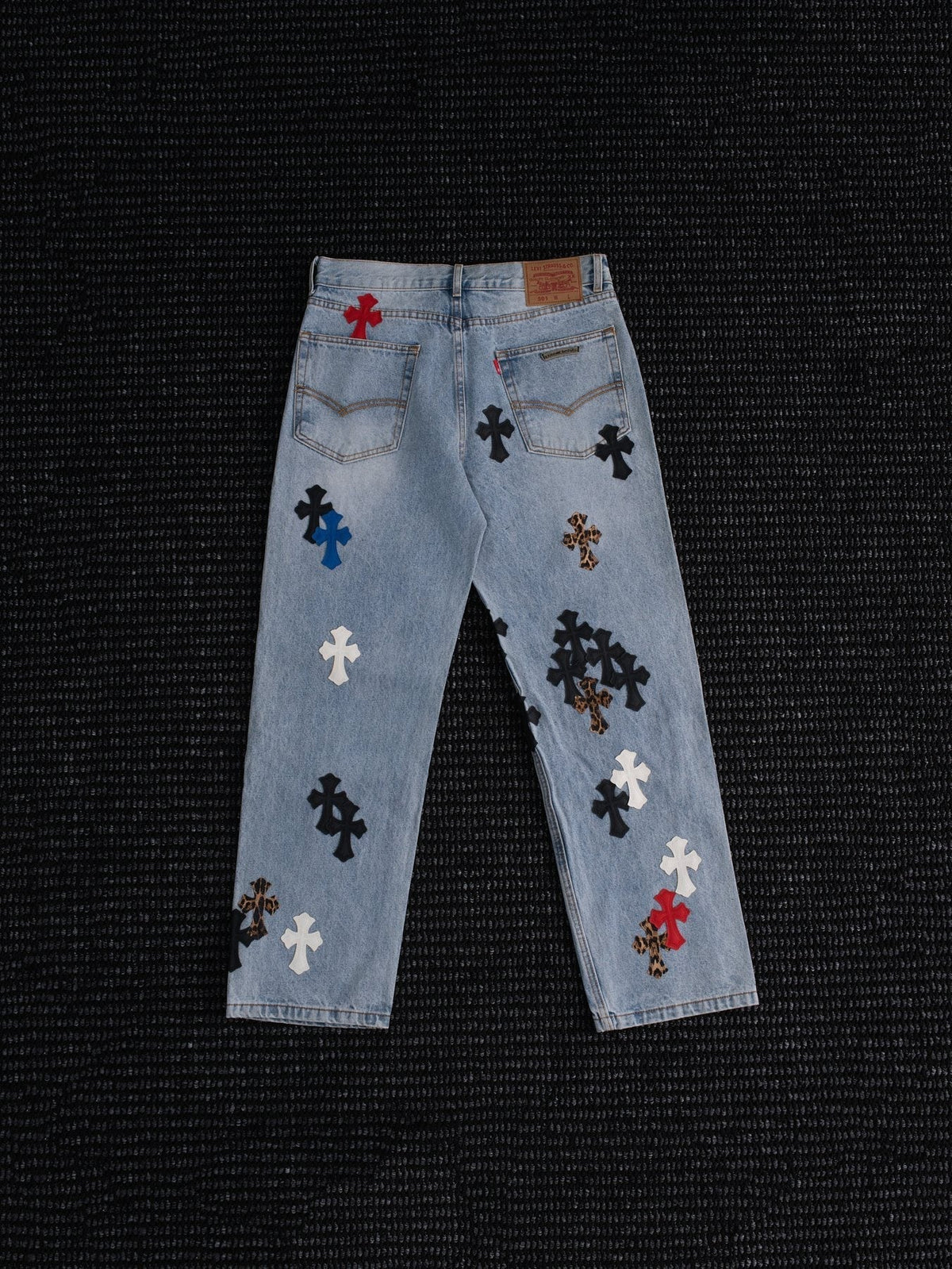 Chrome Hearts Light Blue Cross Patch Jeans ¡ª back