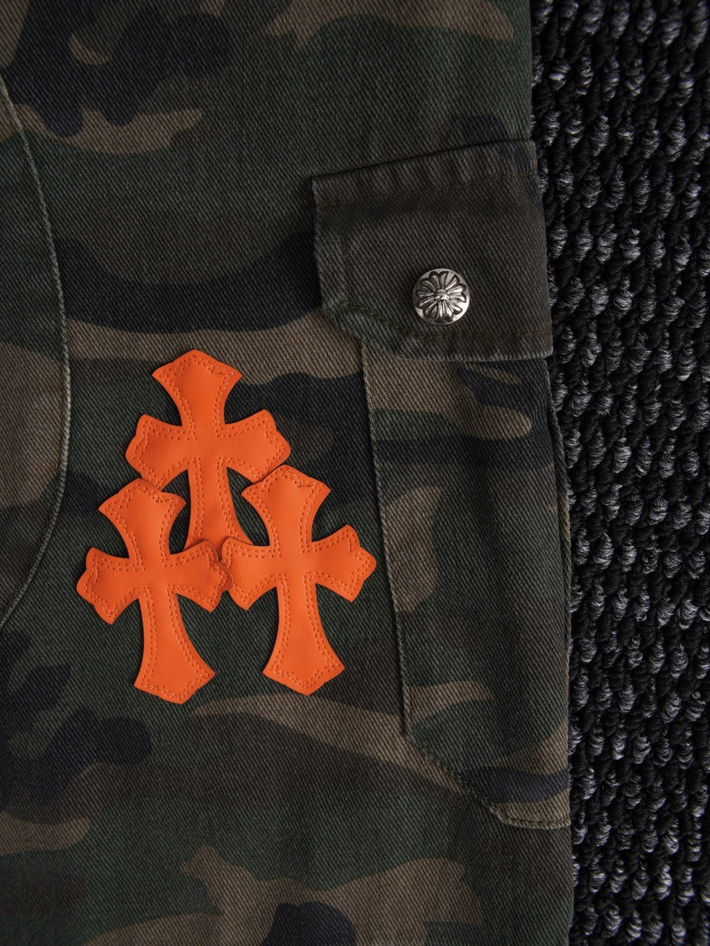 Chrome Hearts Green Camouflage Cargo Shorts ¡ª detail