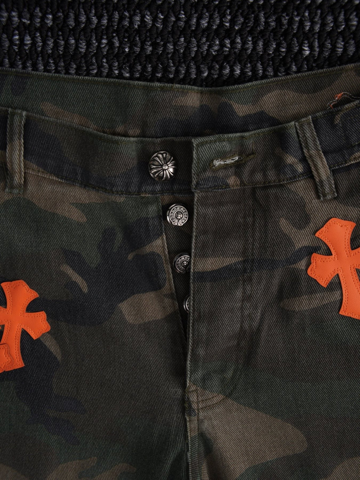 Chrome Hearts Green Camouflage Cargo Shorts ¡ª detail