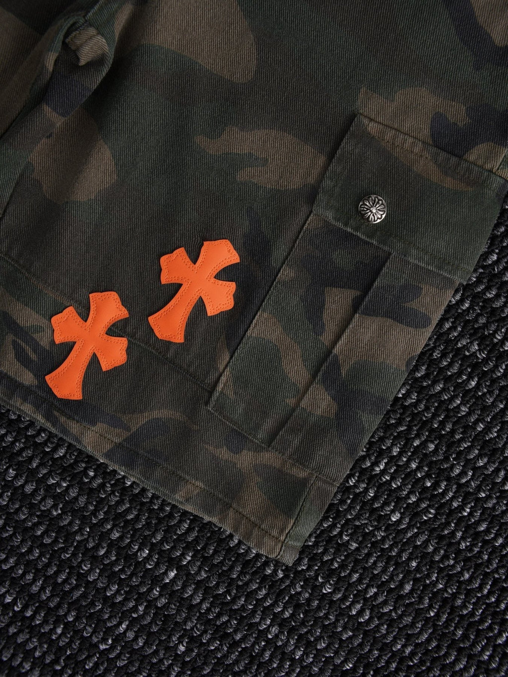 Chrome Hearts Green Camouflage Cargo Shorts ¡ª detail