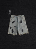 Chrome Hearts Cross Patch Denim Shorts ¡ª hero