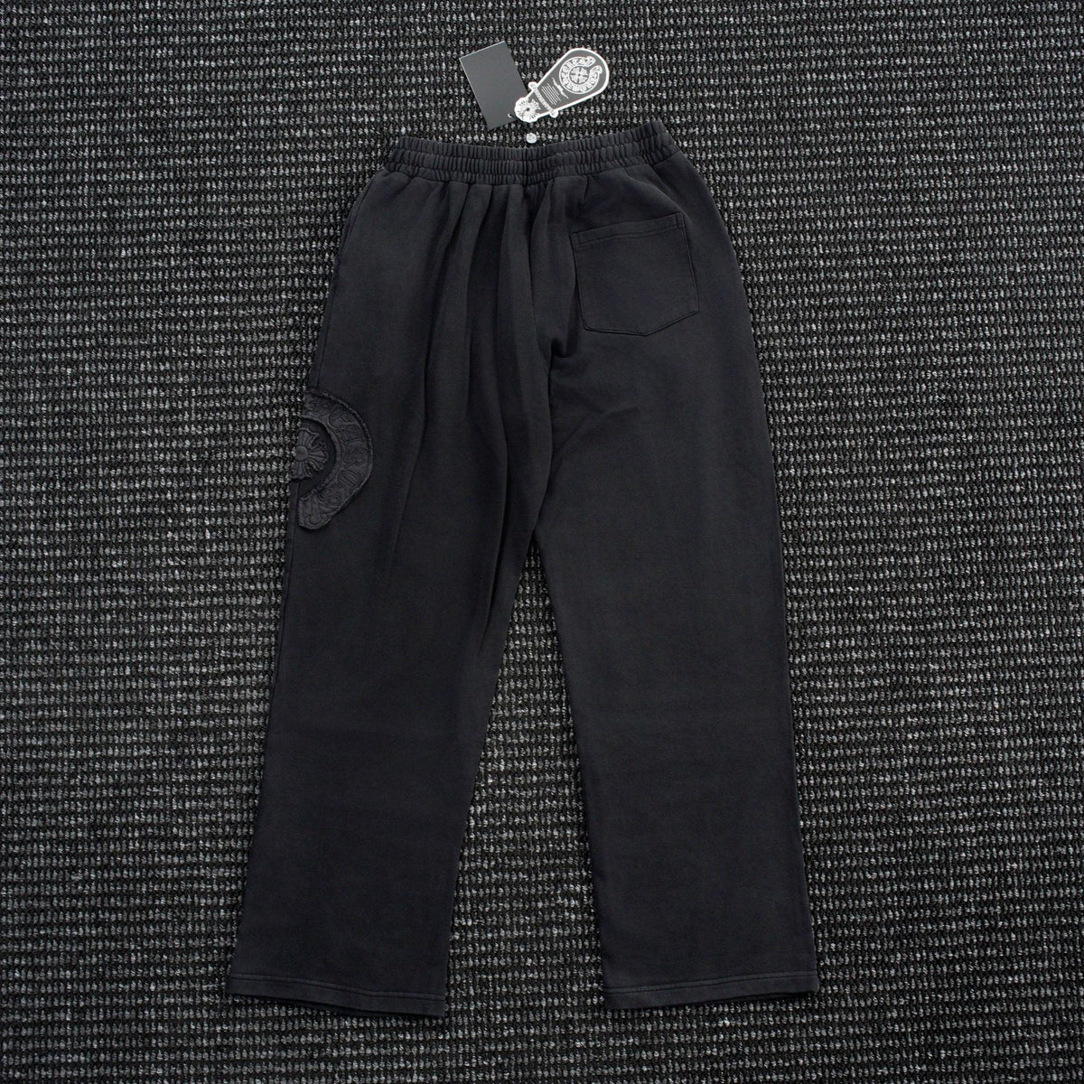 Chrome Hearts Horseshoe Embroidered Black Pants ¡ª front