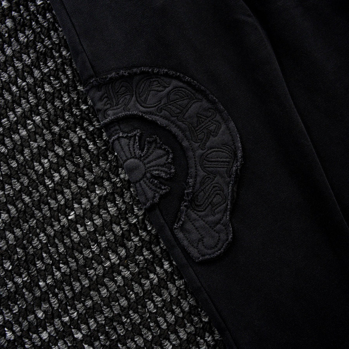 Chrome Hearts Horseshoe Embroidered Black Pants ¡ª fabric_closeup