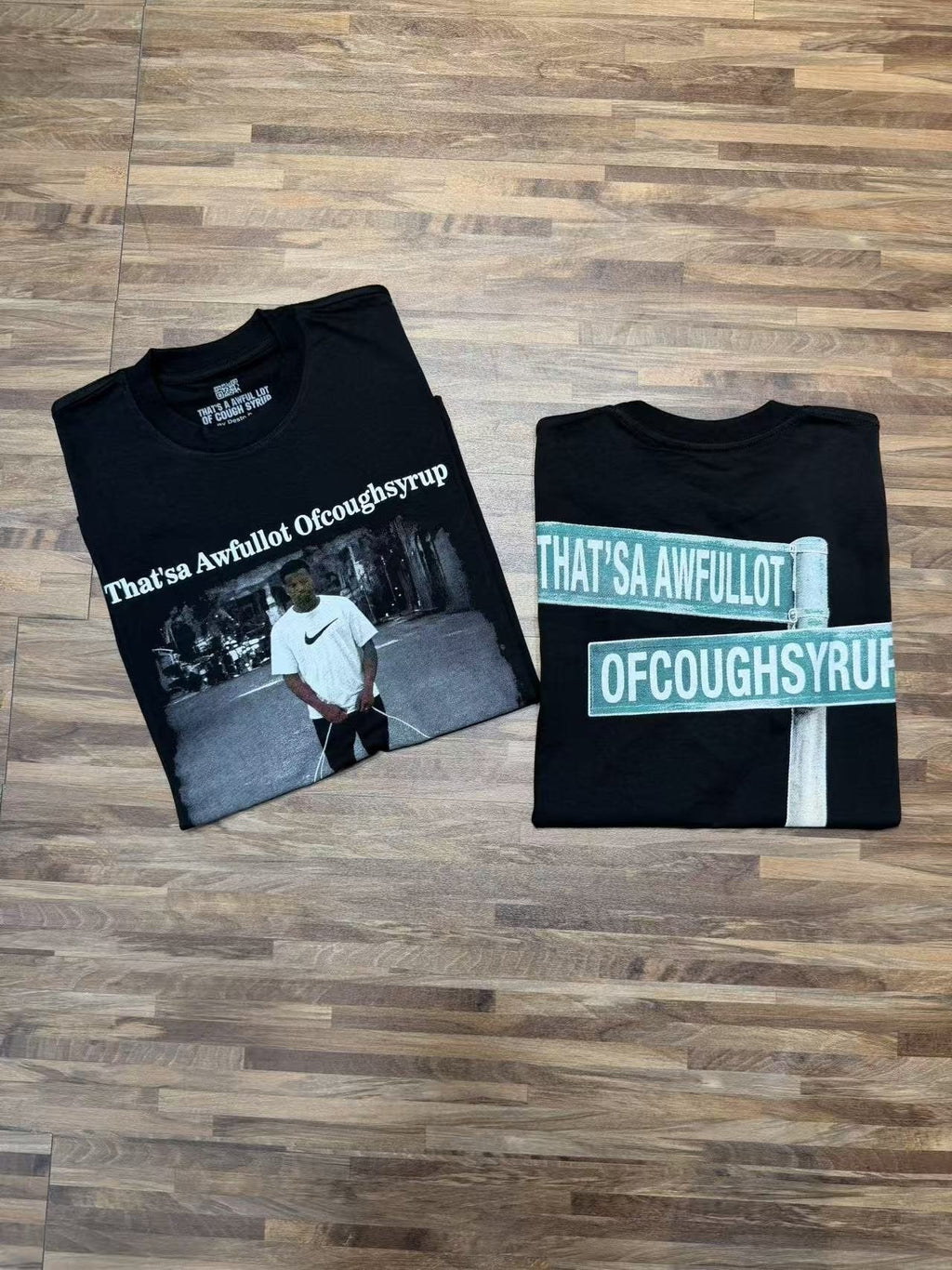 THAT'S A AWFUL LOT OF COUGH SYRUP Short-Sleeve Graphic T-Shirt ¡ª detail