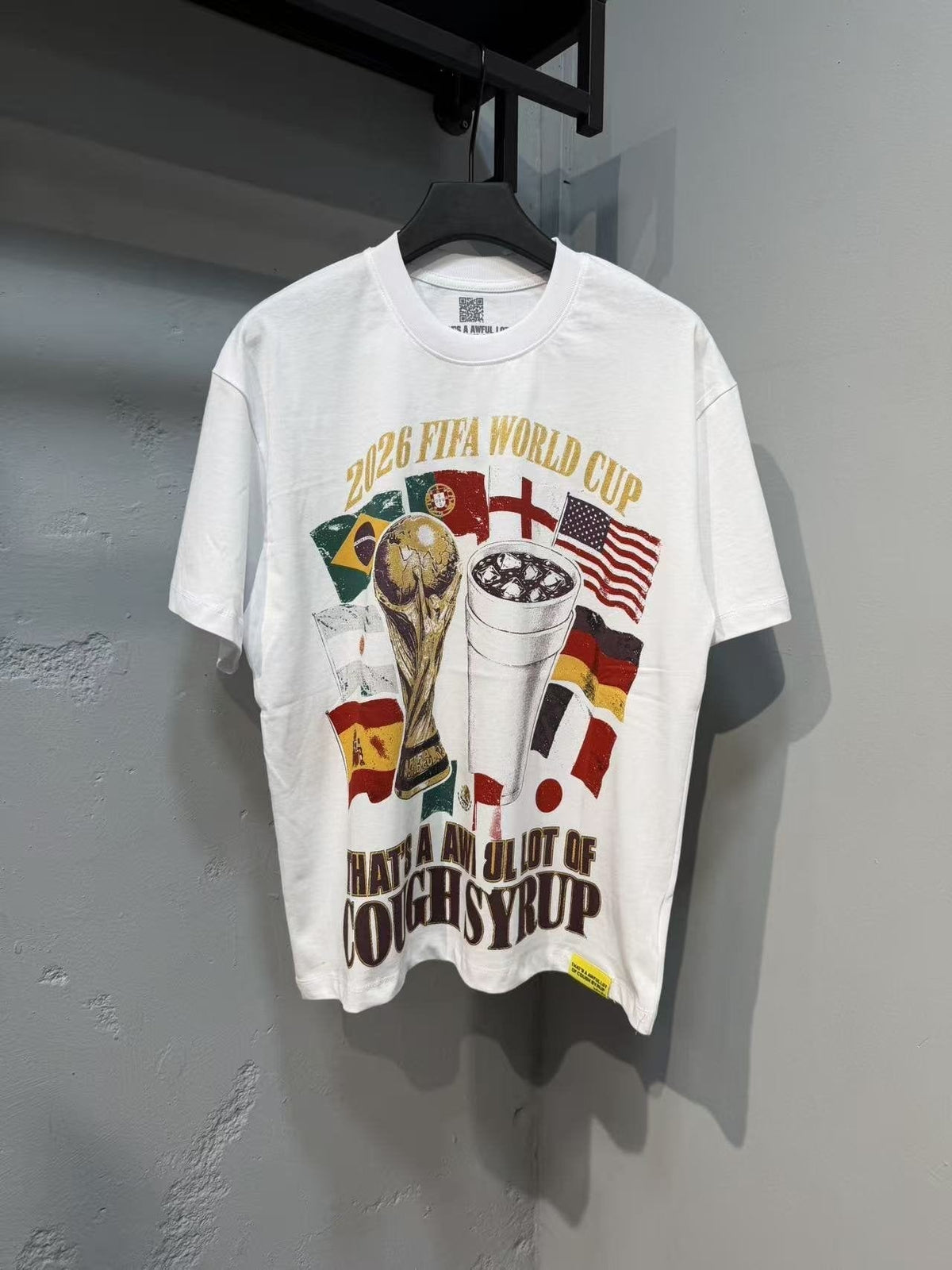 THAT'S A AWFUL LOT OF COUGH SYRUP World Cup Graphic Short-Sleeve T-Shirt ¡ª front
