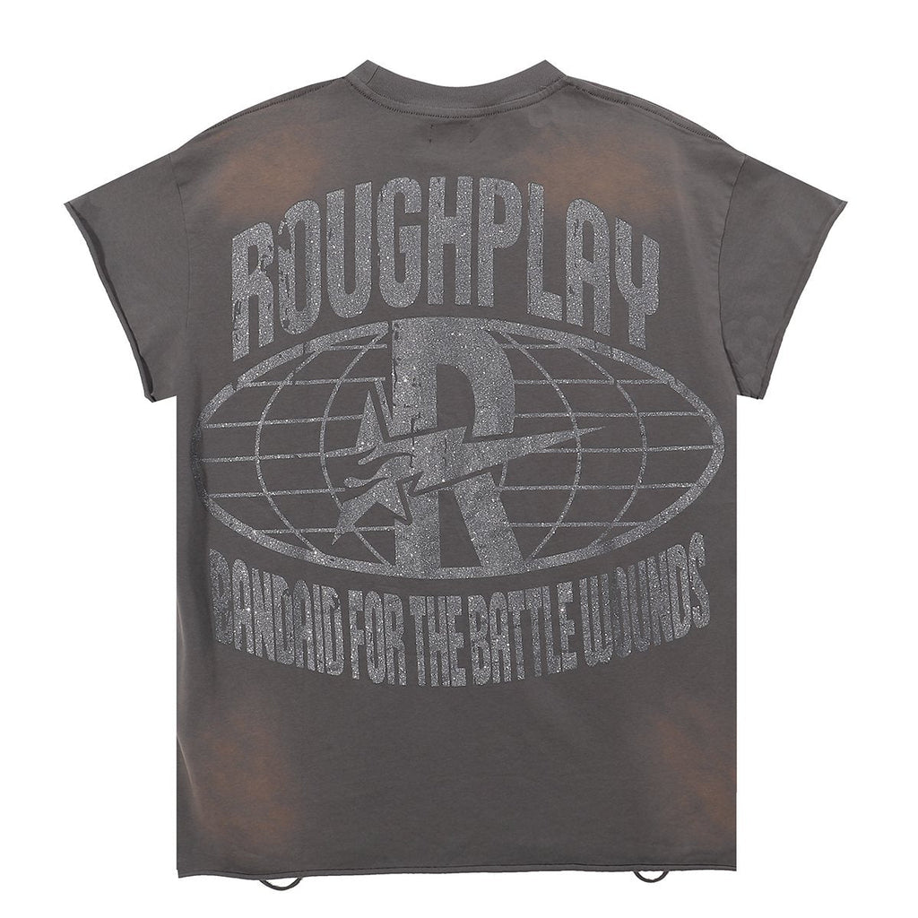 Rough Play Skull Globe Sleeveless T-Shirt ¡ª back