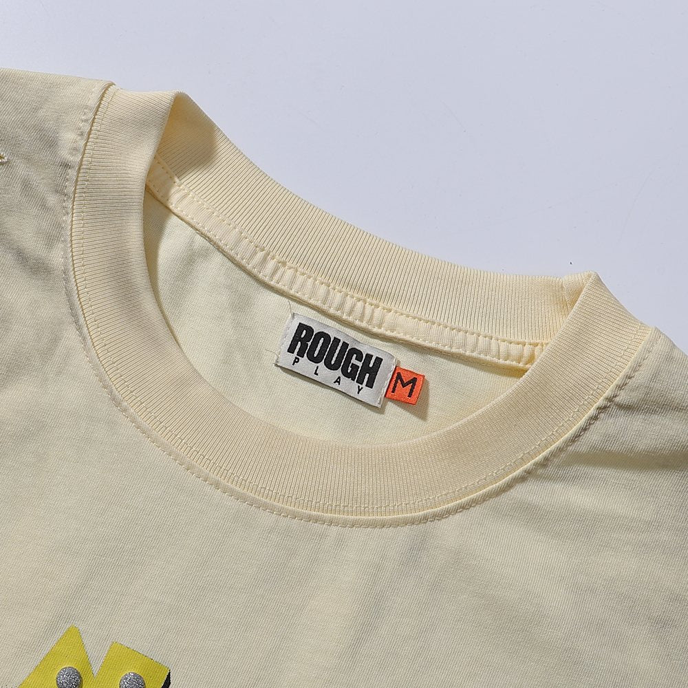 Rough Play Rabbit Car Distressed Short-Sleeve T-Shirt ¡ª neck_label