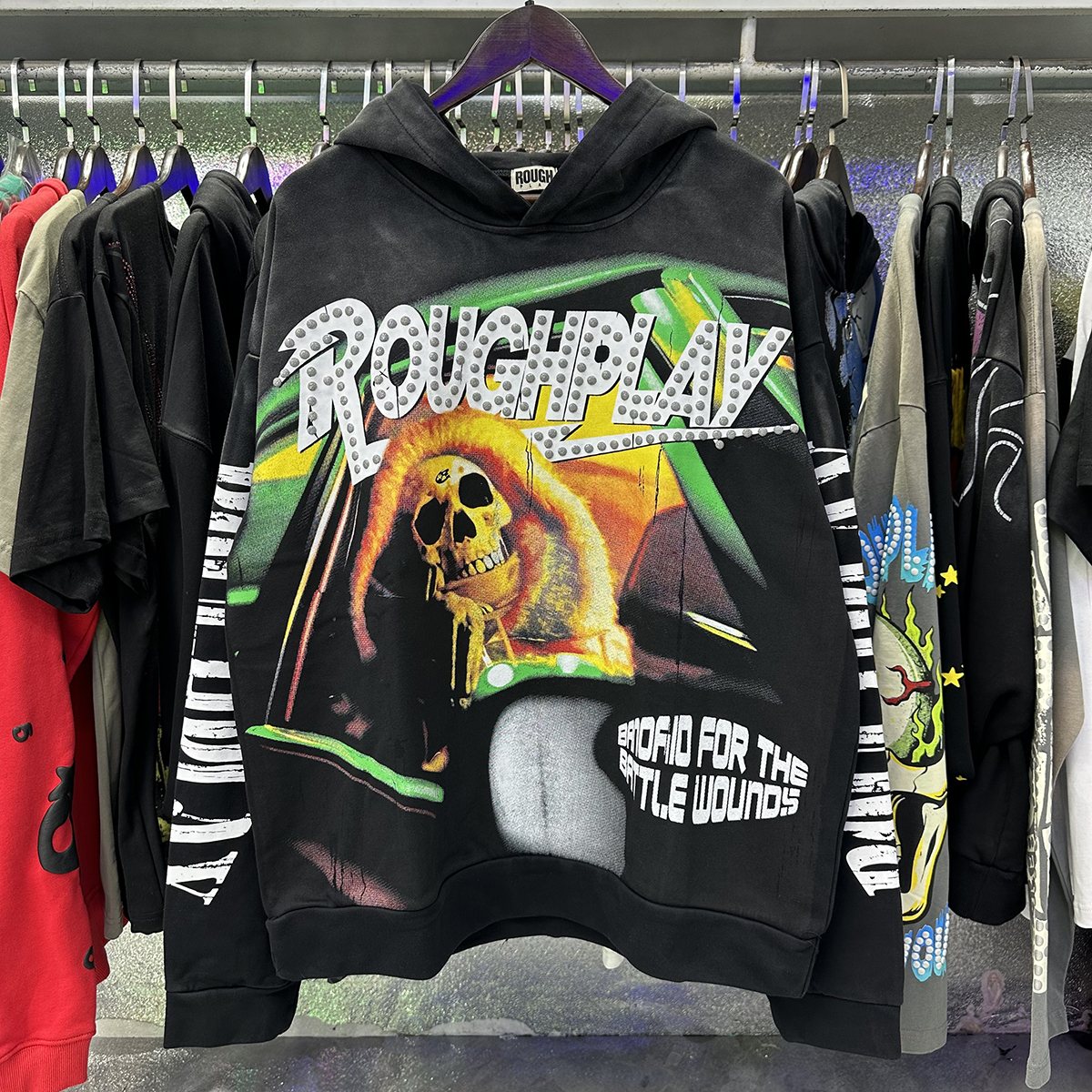 Rough Play In Car Skull Graphic Hoodie ¡ª context