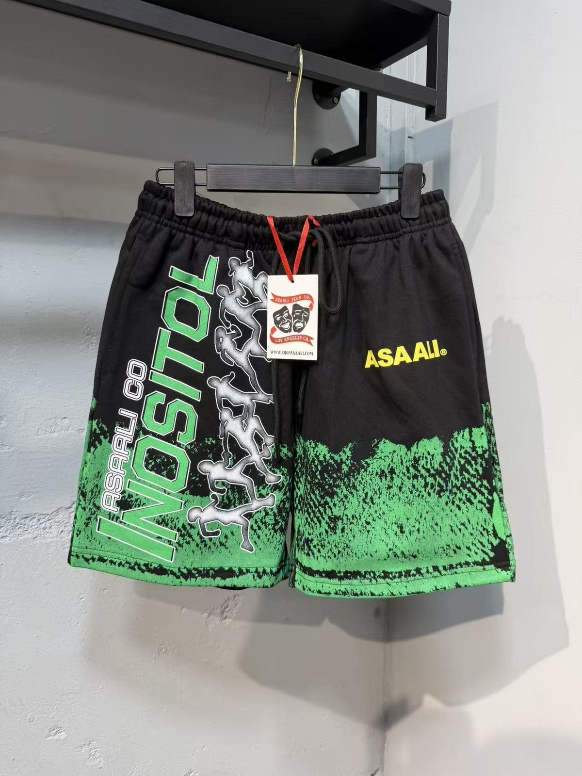 ASAALL Black Multicolor Graphic Shorts ¡ª context