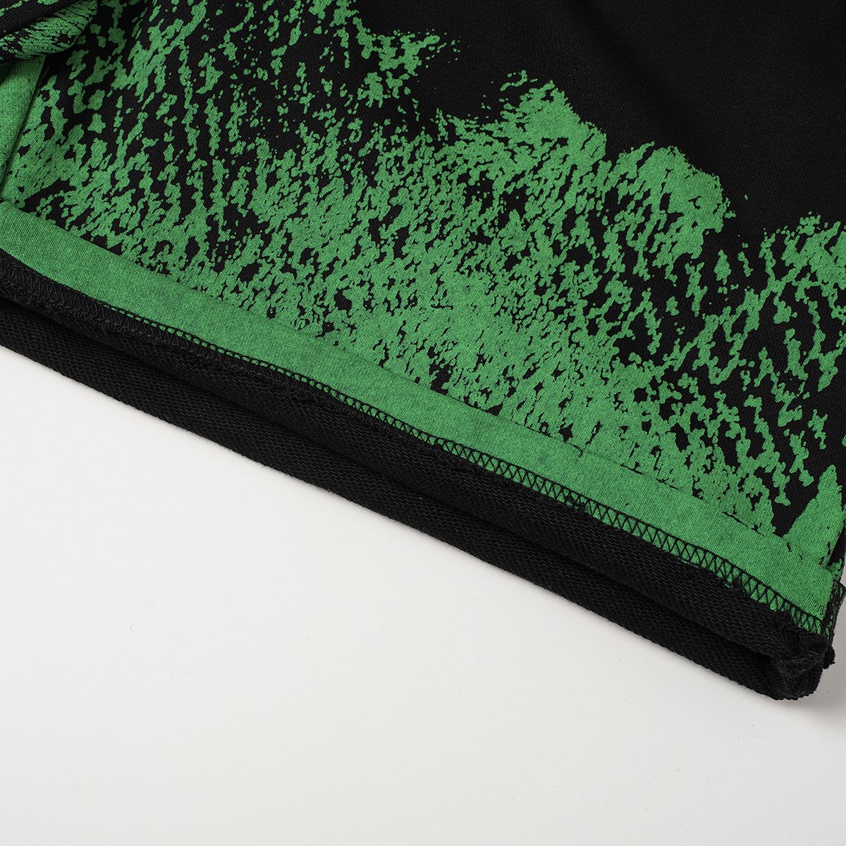 ASAALL Black Multicolor Graphic Shorts ¡ª fabric_closeup