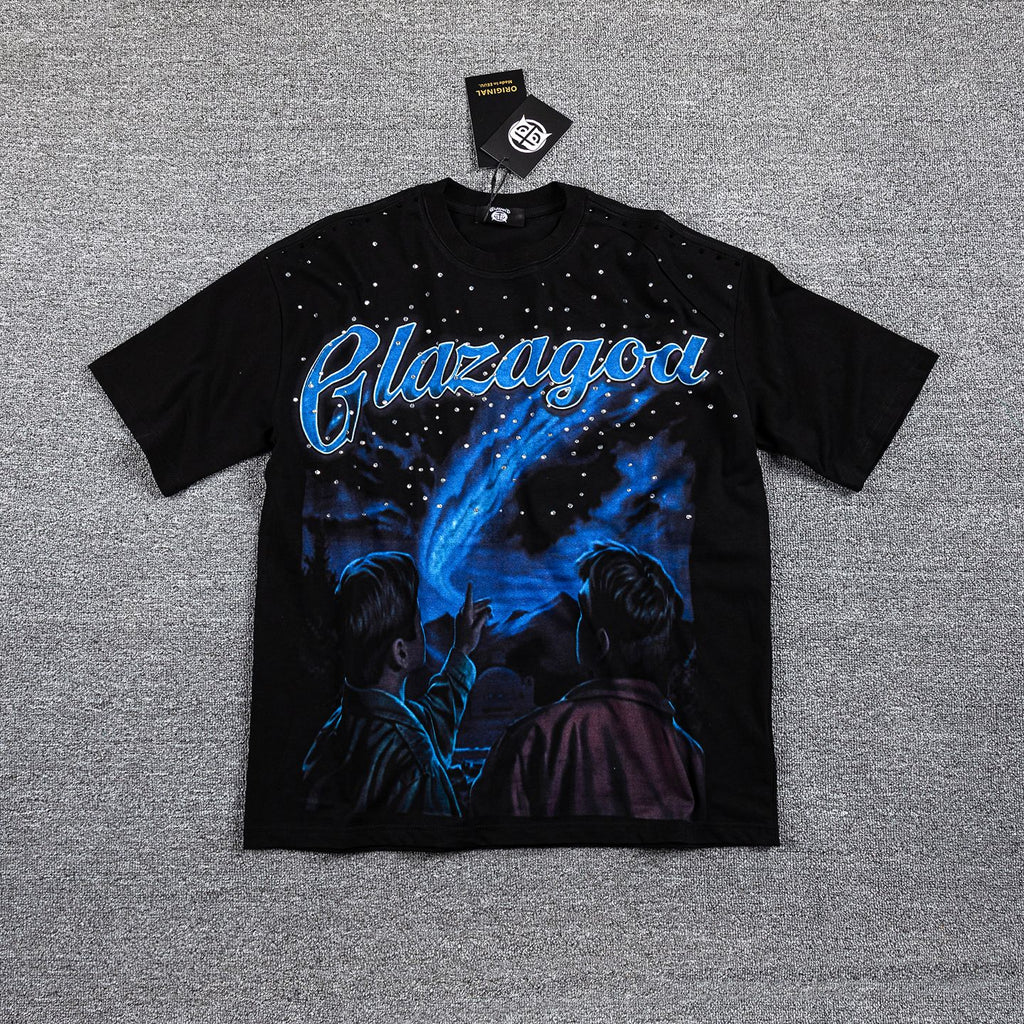 Glazagod Blue Graphic Short-Sleeve T-Shirt ¡ª front