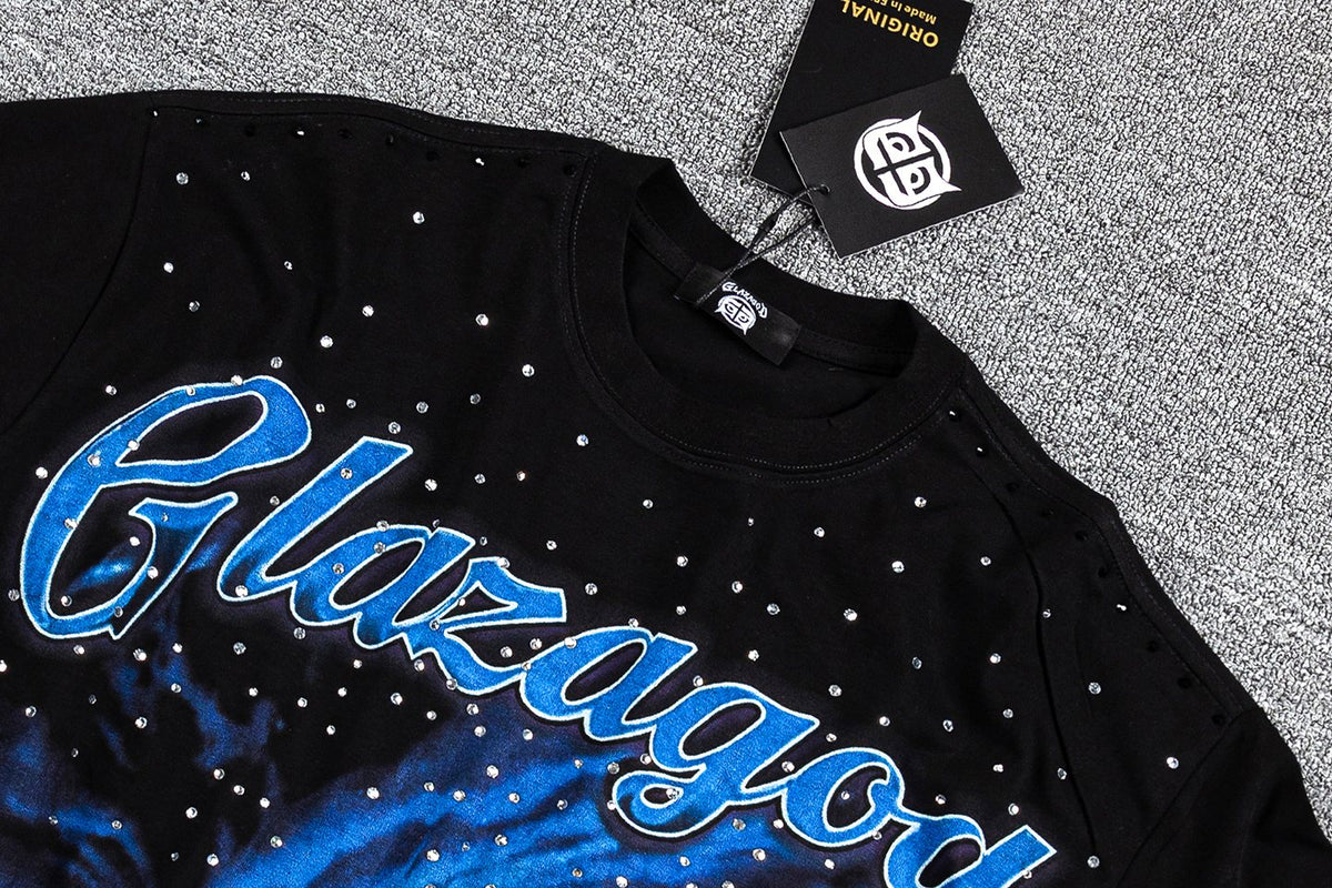 Glazagod Blue Graphic Short-Sleeve T-Shirt ¡ª detail