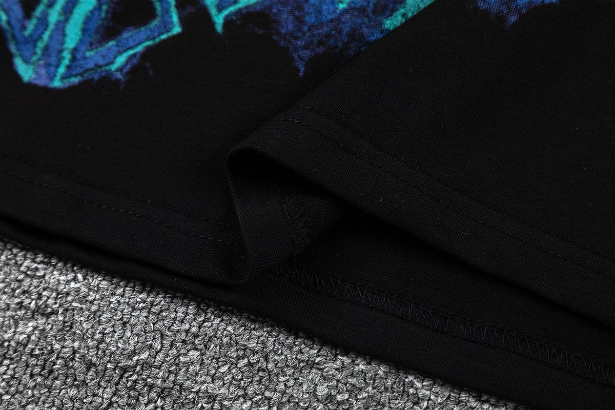 GUAPI Blue Graphic Black T-Shirt ¡ª detail