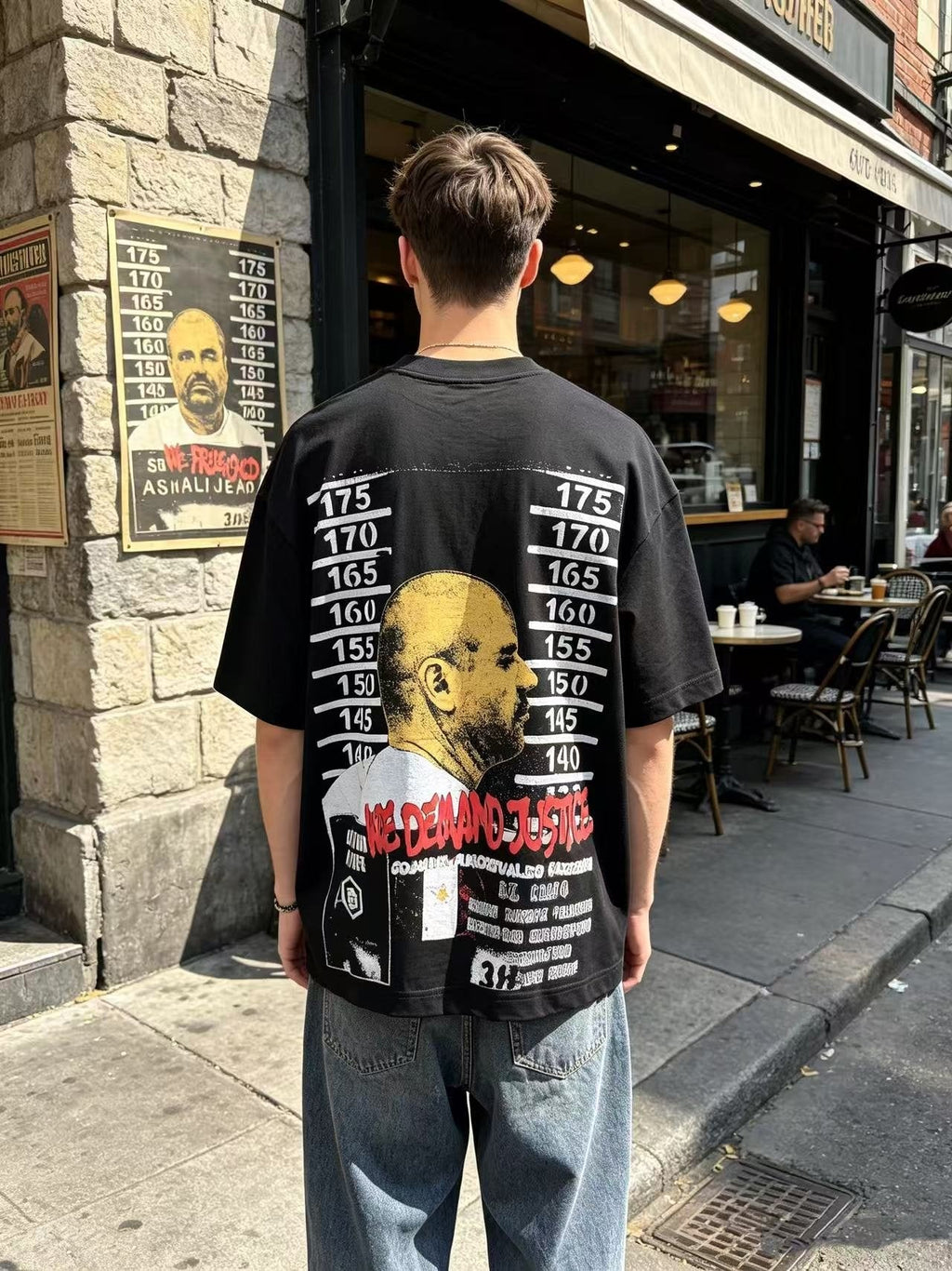 ASAALL Black Letter Graphic Short-Sleeve T-Shirt ¡ª context