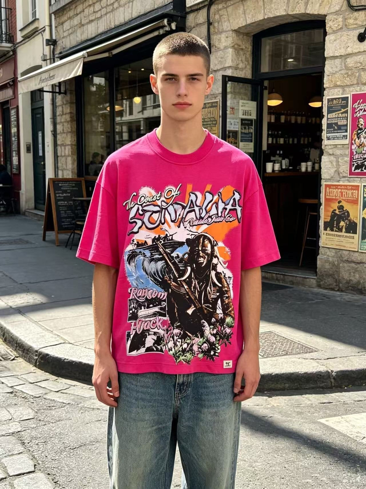 ASAALL Somalia Graphic Short-Sleeve T-Shirt ¡ª model