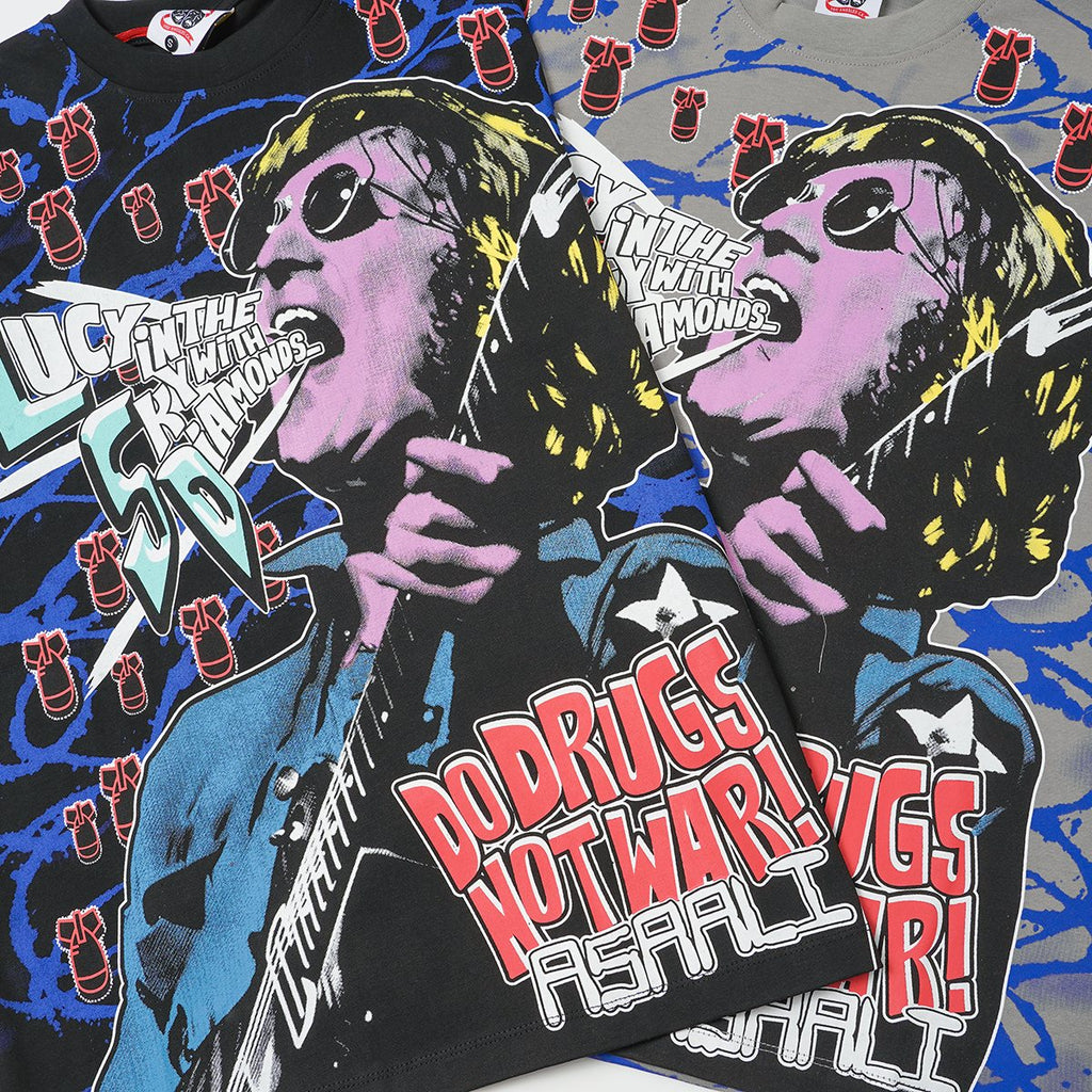 ASAALL Peace Love & Cocaine Singer Graphic T-Shirt ¡ª detail