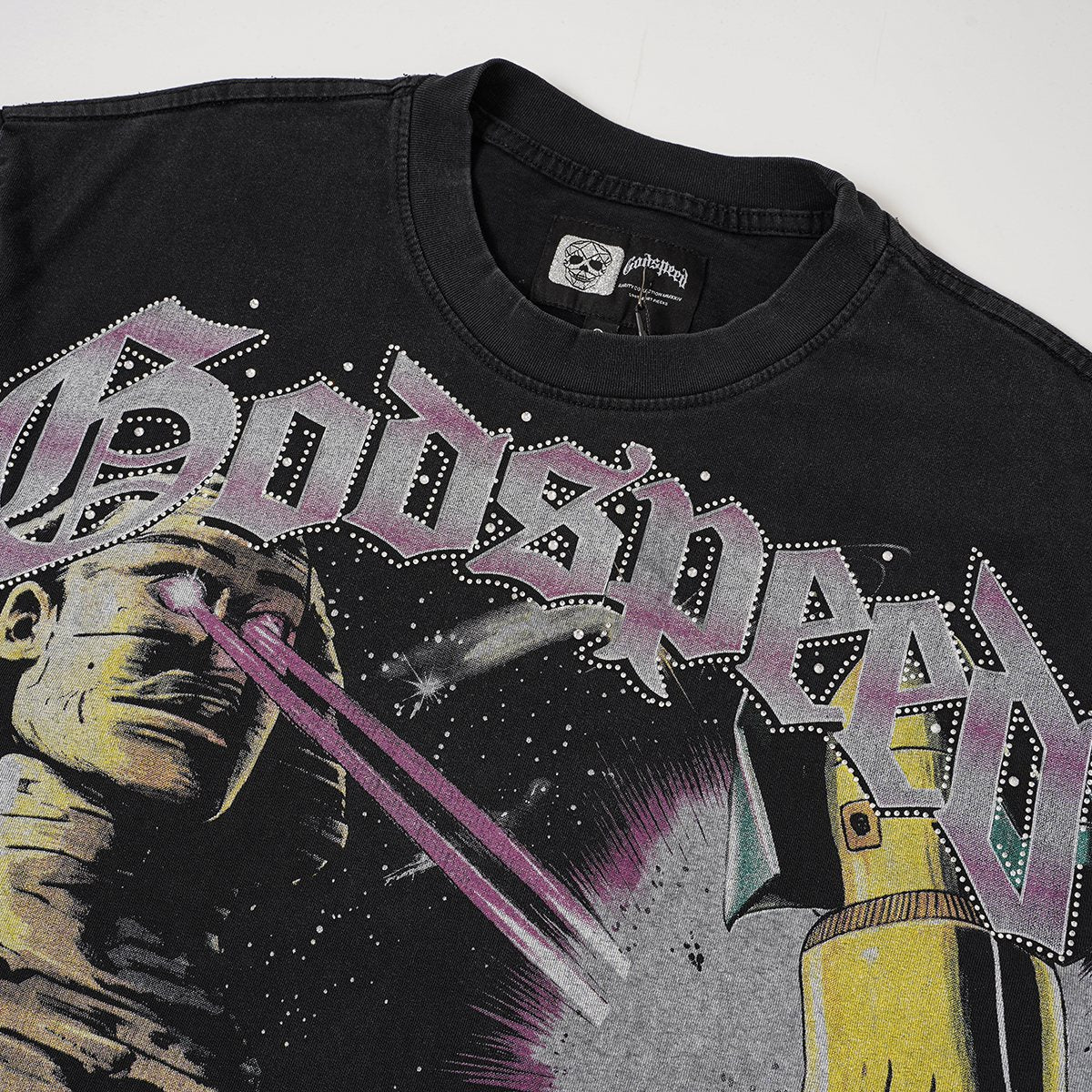 Godspeed Astronaut Rocket Graphic T-Shirt ¡ª detail
