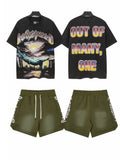 Godspeed Out Of Many One Landscape T-Shirt & Shorts Set ¡ª front
