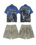 Godspeed Blue City Woman Graphic T-Shirt & Shorts Set ¡ª front