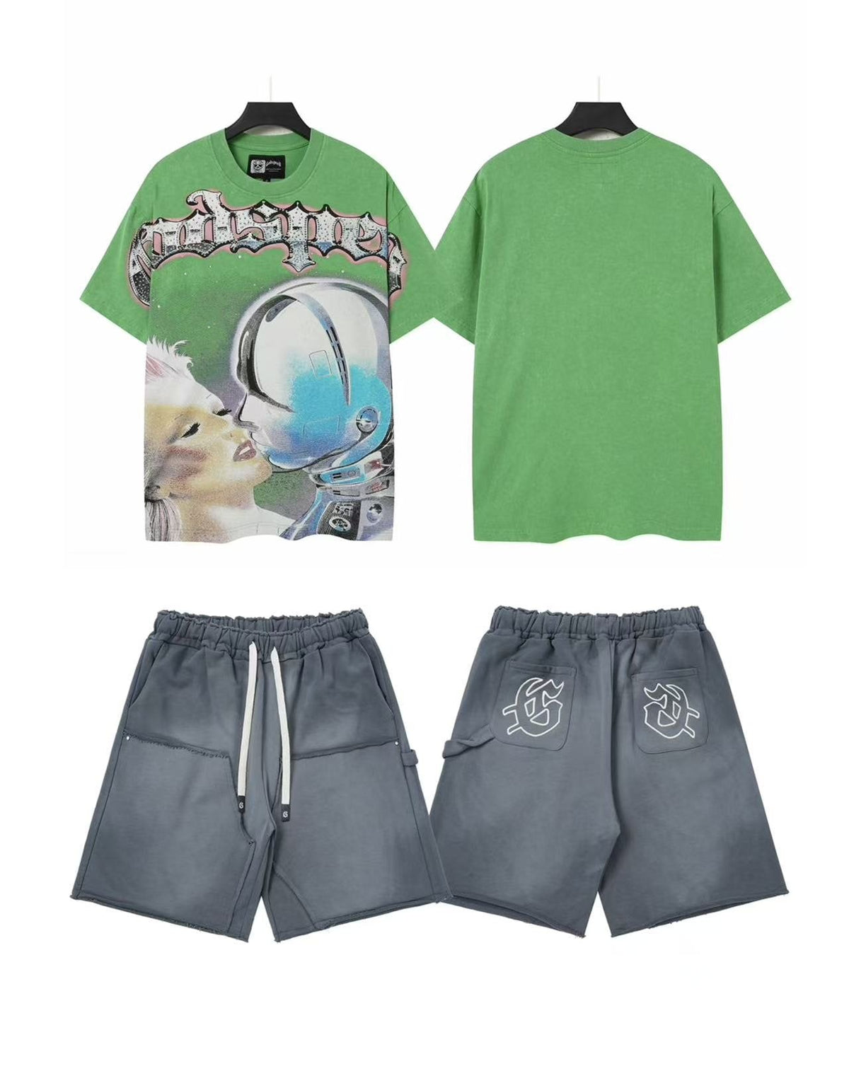 Godspeed Astronaut Graphic Tee and Shorts Set ¡ª front