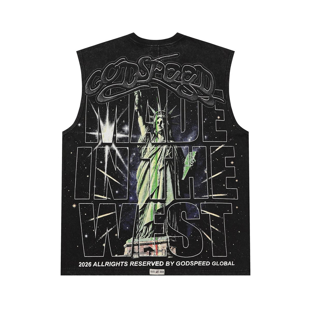 Godspeed Statue of Liberty NYC Sleeveless T-Shirt ¡ª back