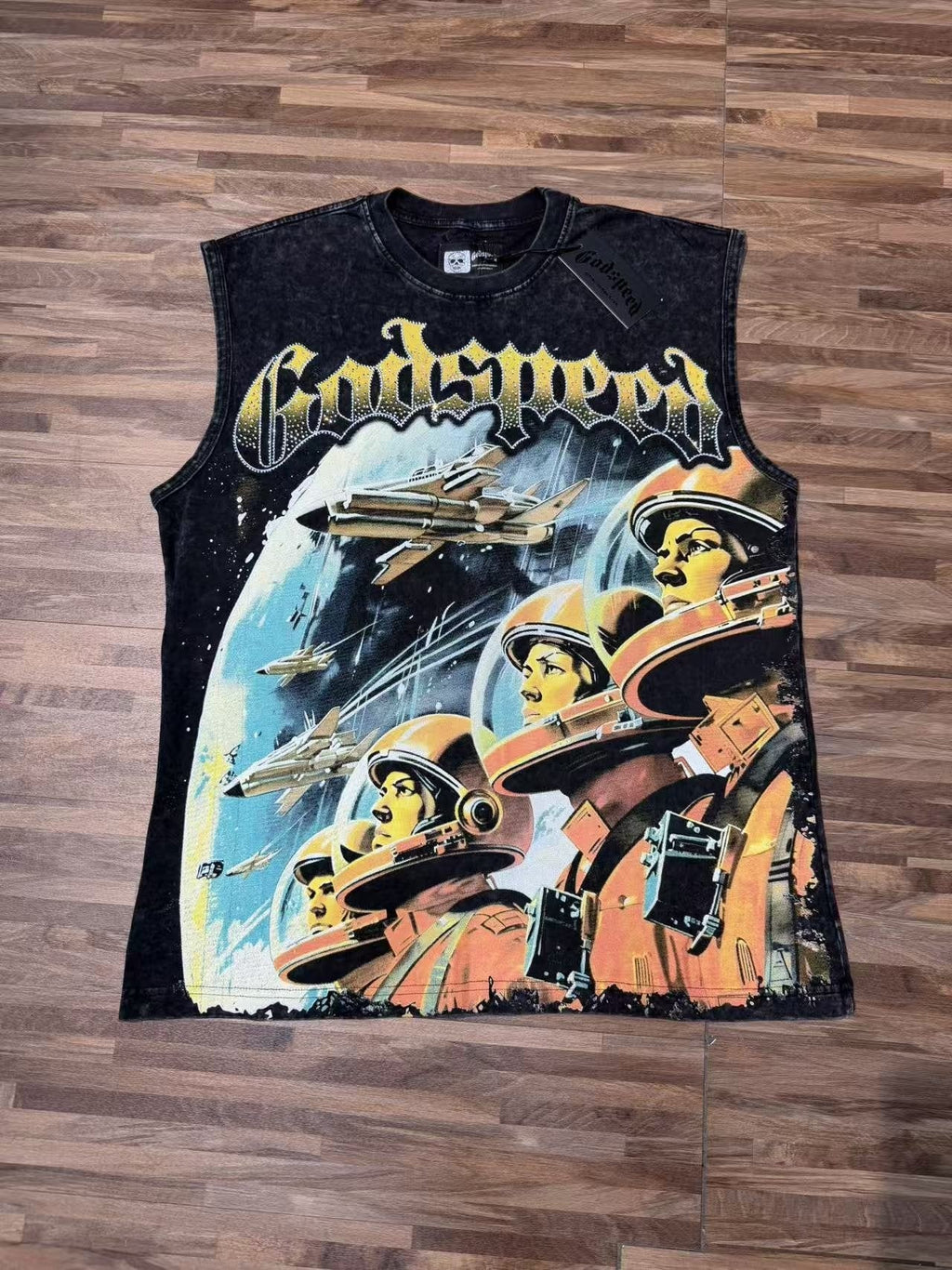 Godspeed Astronaut Graphic Sleeveless T-Shirt ¡ª front