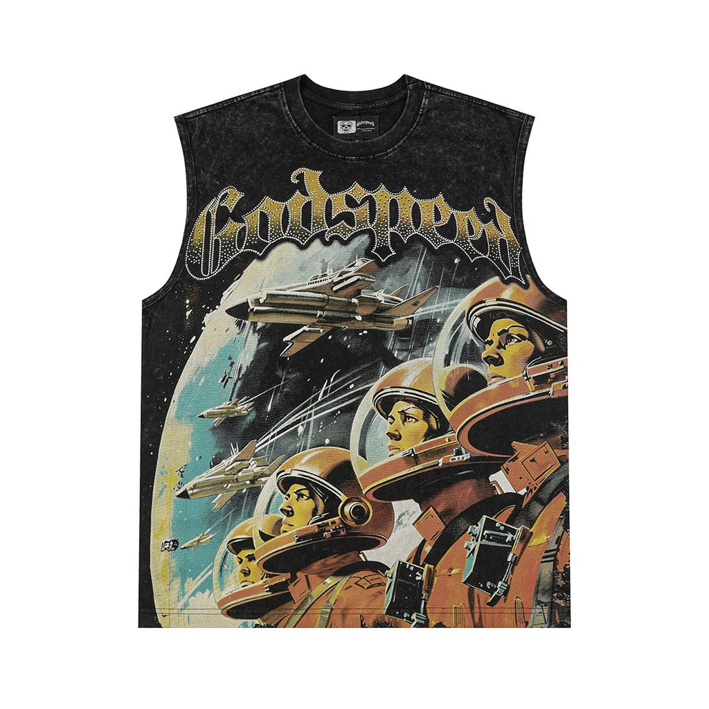 Godspeed Astronaut Graphic Sleeveless T-Shirt ¡ª hero