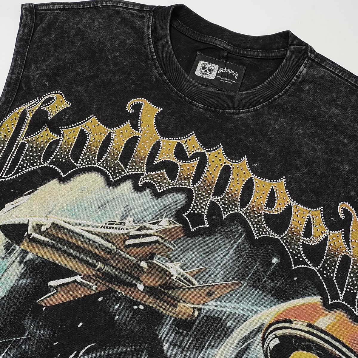 Godspeed Astronaut Graphic Sleeveless T-Shirt ¡ª detail