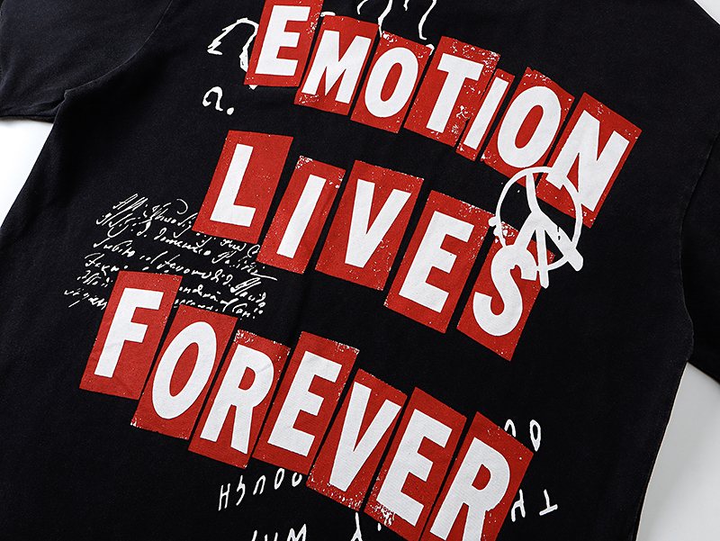 MIXED EMOTION Washed Black Graphic Ringer T-Shirt ¡ª detail