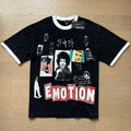 MIXED EMOTION Washed Black Graphic Ringer T-Shirt ¡ª hero