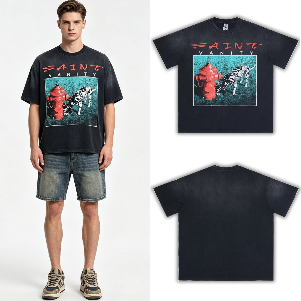 SAINT Dalmatian Hydrant Graphic T-Shirt ¡ª context