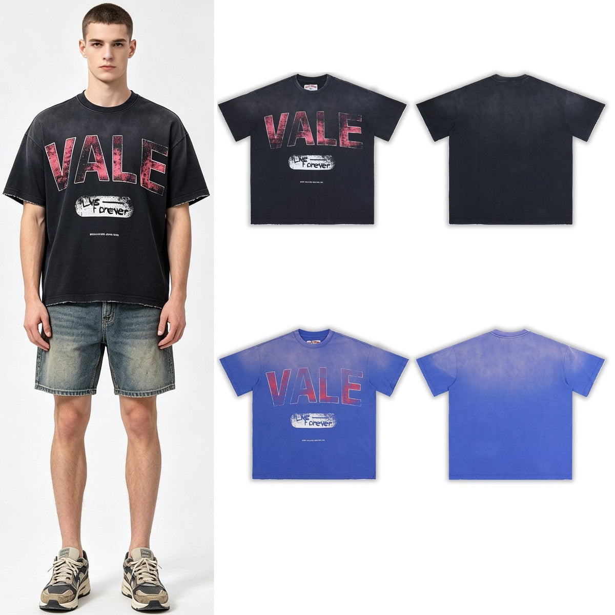 Valley Dreams Live Forever Distressed Graphic T-Shirt ¡ª context