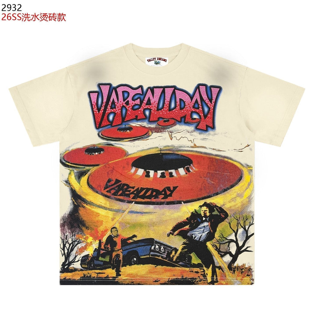 Valley Dreams UFO Comic Graphic Short-Sleeve T-Shirt ¡ª hero