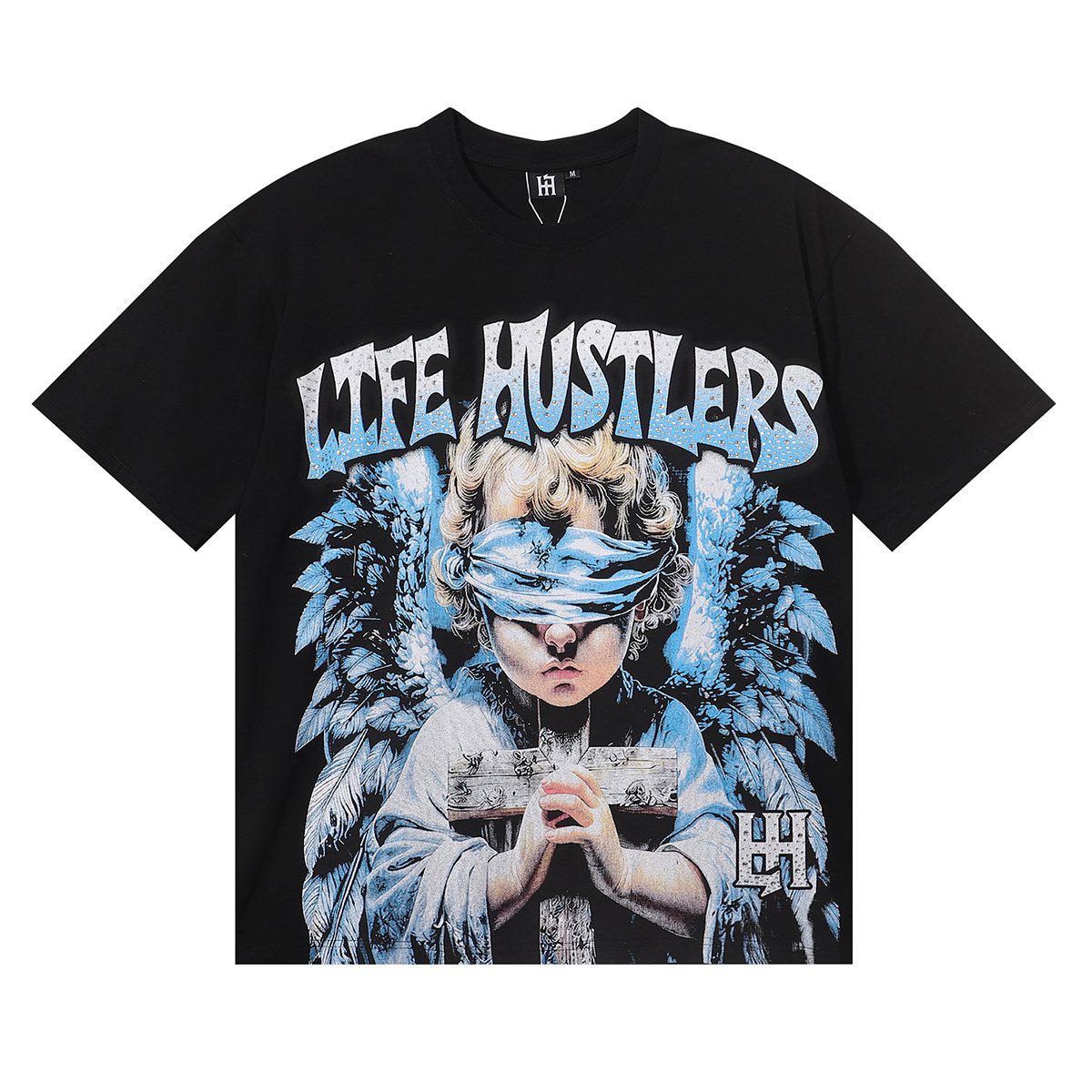 Life Hustlere Pary Praying Angel Graphic T-Shirt ¡ª front