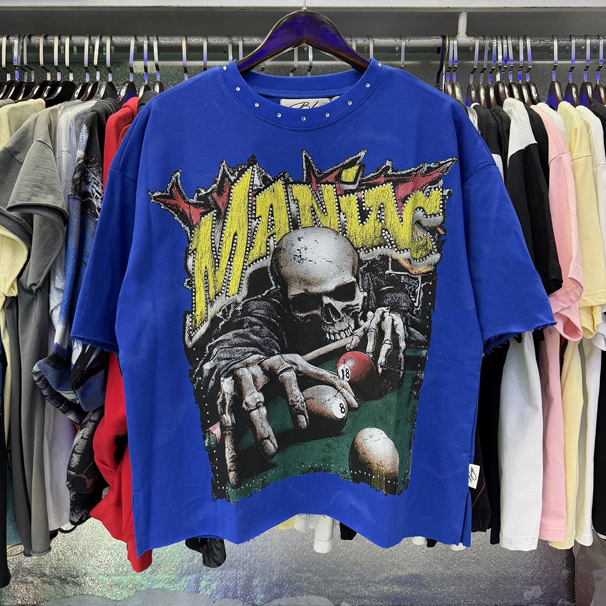 BKYS Revival Maniac Skull Billiards Graphic T-Shirt ¡ª context