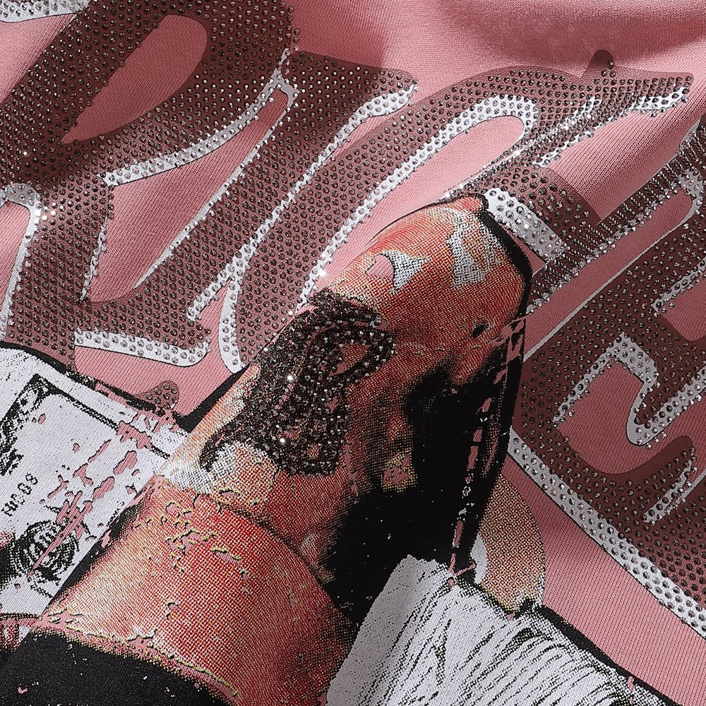 BKYS Revival Rhinestone Terry Cropped T-Shirt ¡ª detail