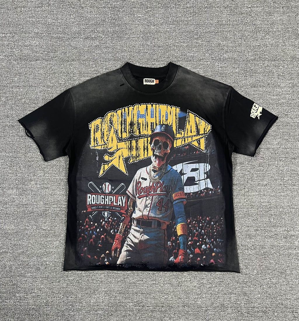 Rough Play Baseball Smiley Graphic T-Shirt ¡ª hero