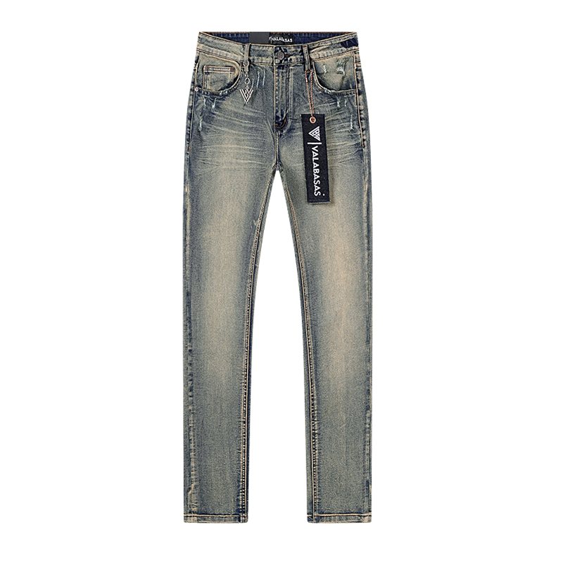 VALABASAS Washed Distressed Blue Jeans with Rear Patch ¡ª hero