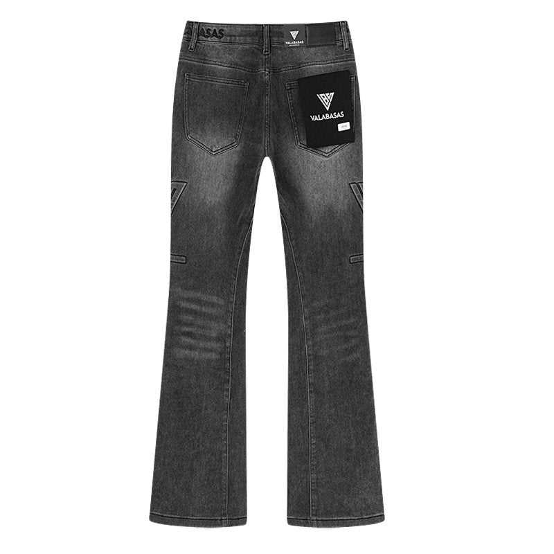 VALABASAS Washed Black Logo Graphic Bootcut Jeans ¡ª back