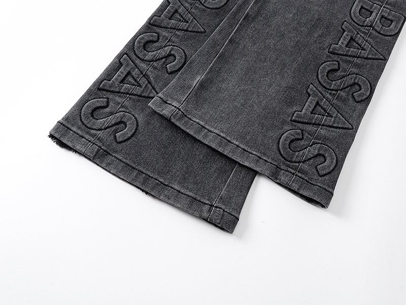 VALABASAS Washed Black Logo Graphic Bootcut Jeans ¡ª detail