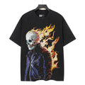 Godspeed Flaming Skull Washed Black Graphic T-Shirt ¡ª hero