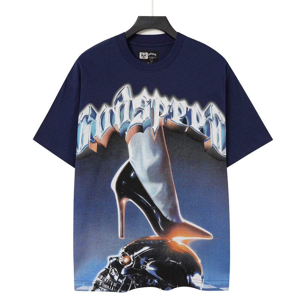 Godspeed High-Heel Skull Graphic T-Shirt ¡ª front