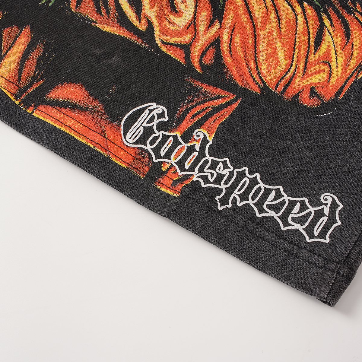 Godspeed Leaf Graphic Washed Black T-Shirt ¡ª detail