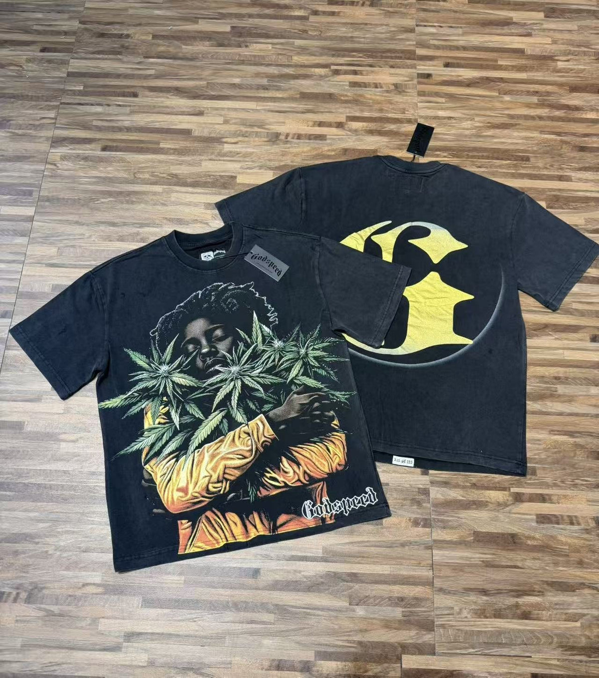 Godspeed Leaf Graphic Washed Black T-Shirt ¡ª context